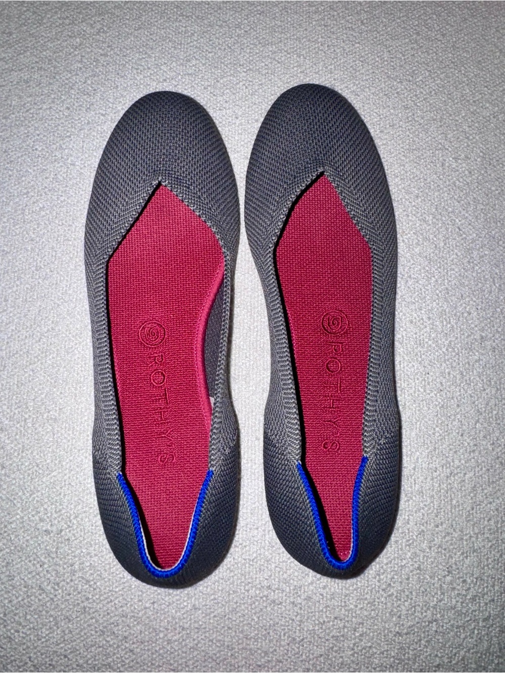 Rothy's The Flat Charcoal Knit Fabric Slip On Ballet Flat